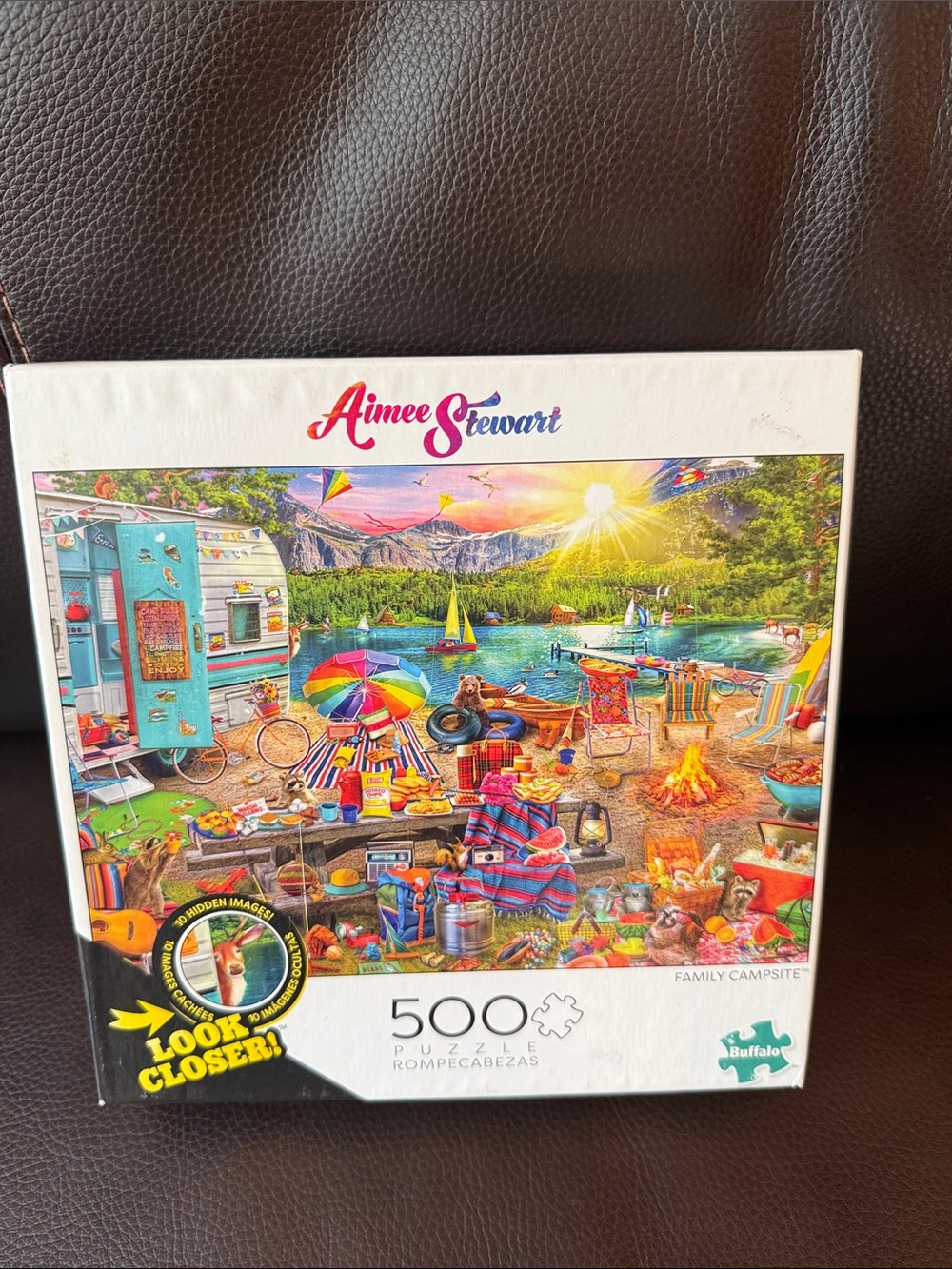 Aimee Stewart Family Campsite 500-Piece Jigsaw Puzzle.
